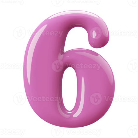 Pink 3d Number 6 46646613 Png