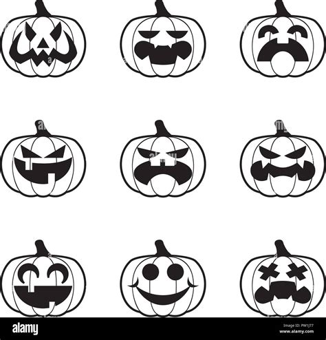 Halloween Pumpkins - Faces Stock Vector Image & Art - Alamy