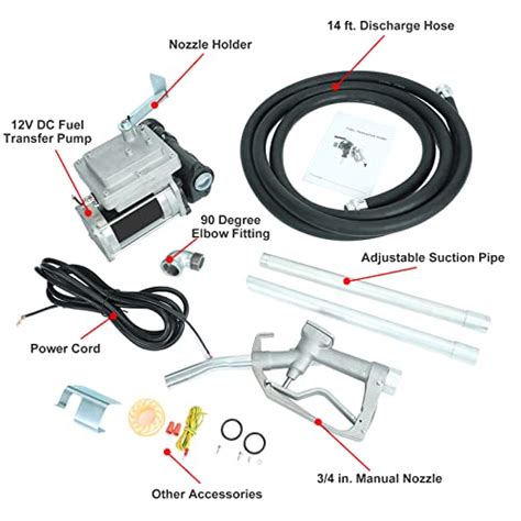 Snapklik 12V Gasoline Fuel Transfer Pump Kit 15 GPM 57 LPM