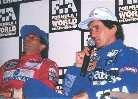 Ayrton Senna Looking Bored At A Press Conference With Alain Prost 1993