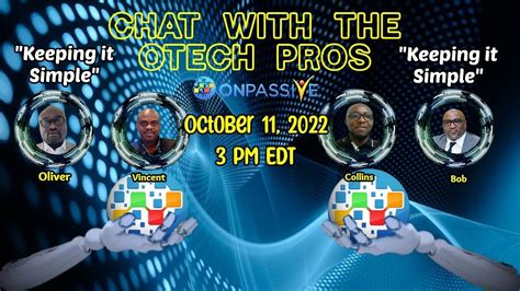 🔷Chat With the O-Tech Pros🔷 Oct. 11, 2022 at 3 PM EDT🔷 - YouTube