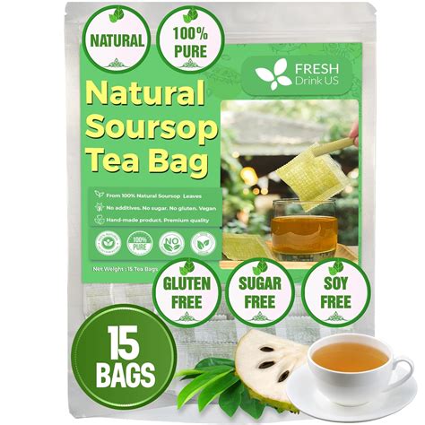 Amazon FreshDrinkUS 15 Premium Soursop Graviola Leaf Tea Bags