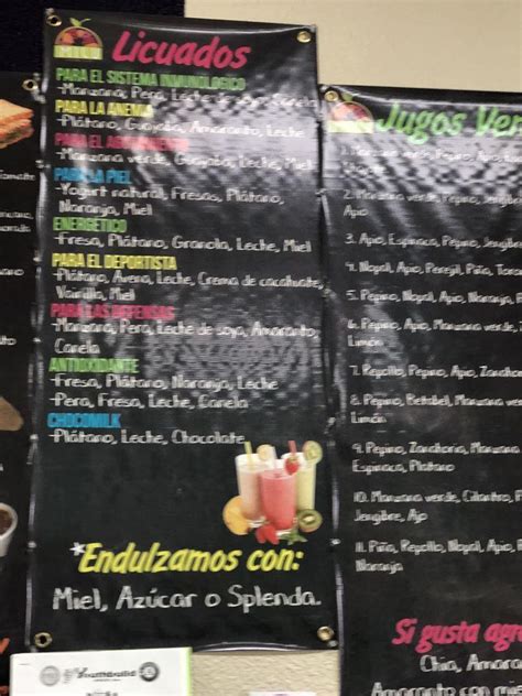 Menu At Milu Jugos Y Licuados Pub Bar San Luis