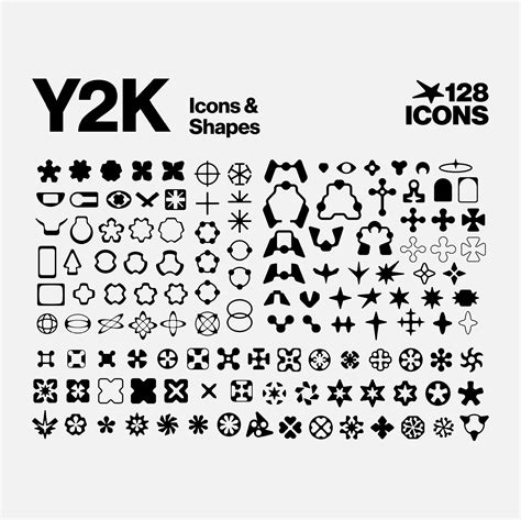 Y K Icon Pack Cyber Y K Elements Retro Futuristisches Y K Symbol