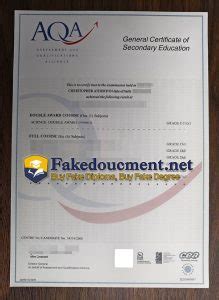 Buy Fake Aqa General Certificate Of Secondary Education