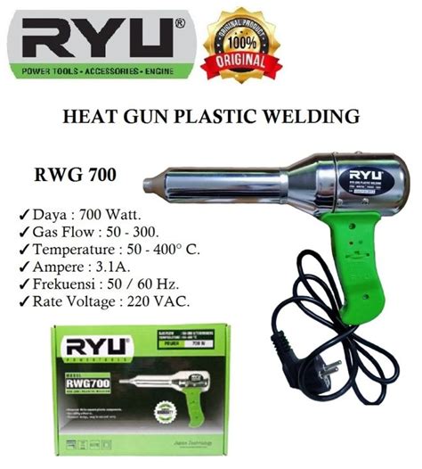 Ryu Plastic Welding Gun Rwg Mesin Las Plastik Plastic Welding