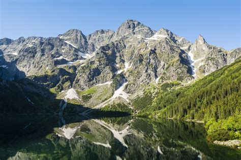 Ojo Morskie Oko Del Mar Del Lago Y Los Picos De Monta A Circundantes