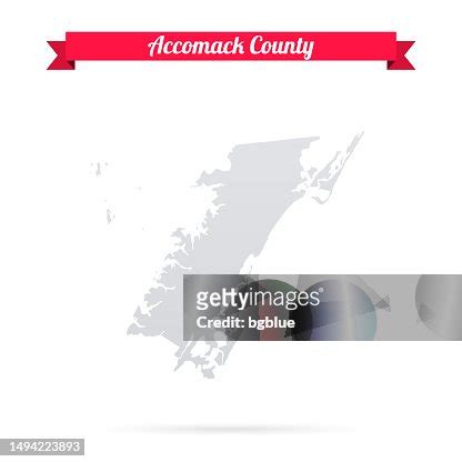 Accomack County Virginia Map On White Background With Red Banner High ...