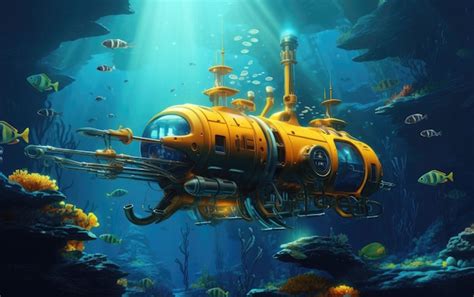 Premium AI Image | Deep Sea Exploration with a Submarine