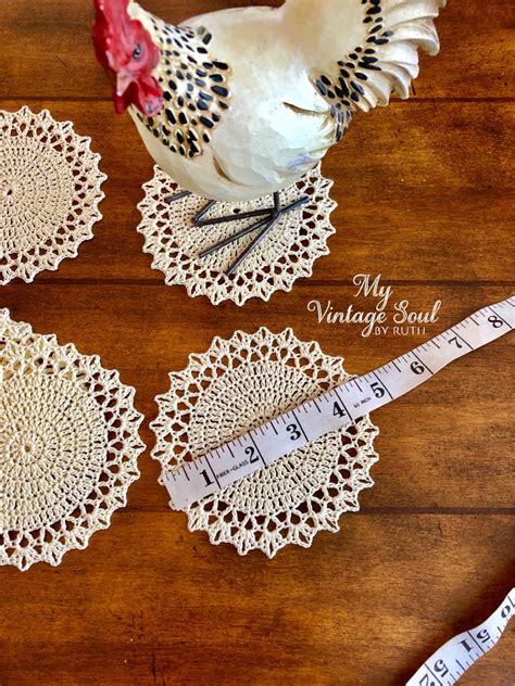 Doily Coaster Set Crochet Coasters Drink Coasters Bridal | Etsy