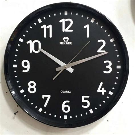 Promo Jam Dinding Besar Mirado Mesin Seiko Original Black Diskon