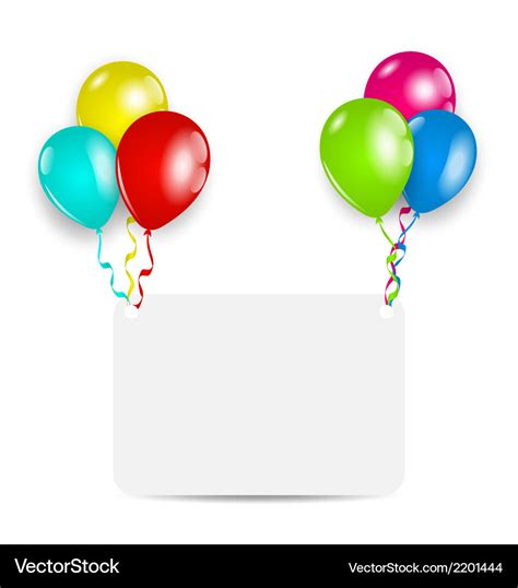 Greeting Card With Colorful Balloons Royalty Free Vector