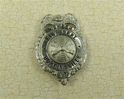 Fire Dept Badge Hopkinsville Vintage Kentucky Member … - Gem