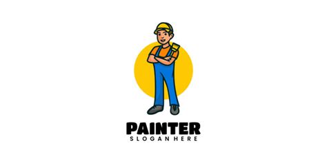 Painter Mascot Cartoon Logo #321917 - TemplateMonster