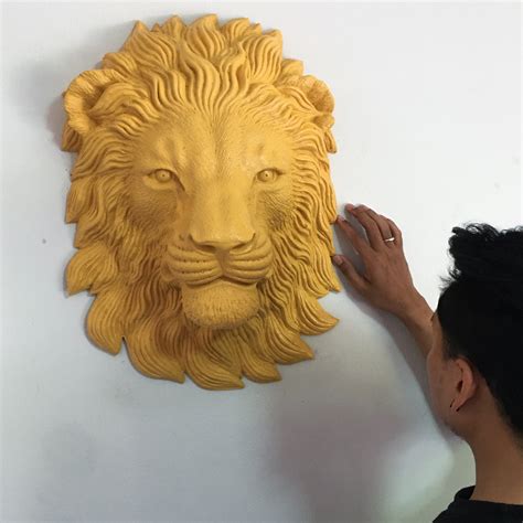 Large Lion Head Wall Decor Faux Taxidermy Yellow Lion Head Etsy