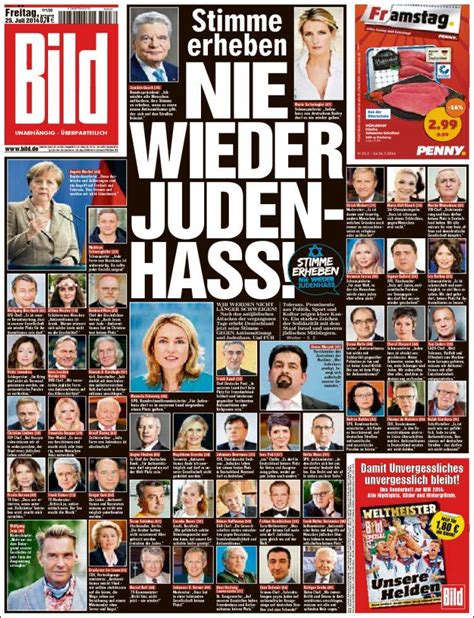 Newspaper Bild Germany Newspapers In Germany Friday S Edition July