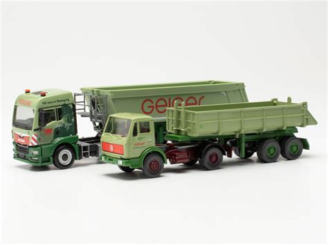 Herpa H Lkw Set Man Rundmulden Sattelzug Mercedes Baukipper