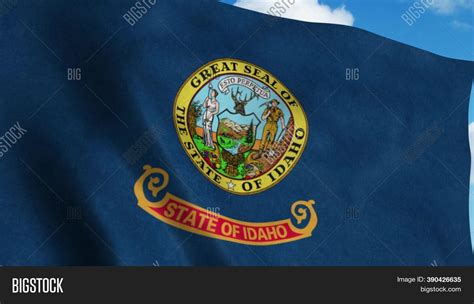 Idaho Flag Waving Wind Image Photo Free Trial Bigstock