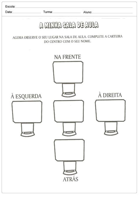 Direita E Esquerda A Minha Sala De Aula Atividades Sobre Planos De