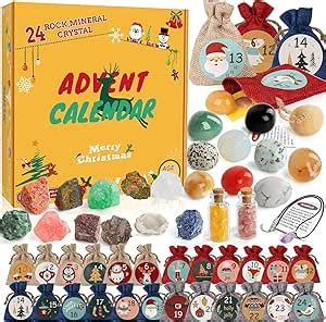 Adventskalender 2023 Kristalle für Kinder 24 Natürlichen Kristalle