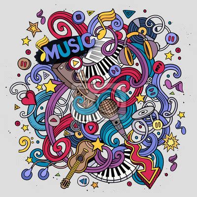 Cartoon Hand Drawn Doodles Musical Illustration Posters For The Wall