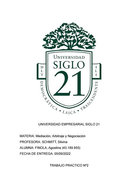 TP 2 Mediacion Arbitraje Y Negociacion UNIVERSIDAD EMPRESARIAL SIGLO