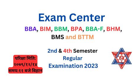 Exam Center For Bba Bim Bbm Bpa Bba F Bhm Bttm Nd Th Semester