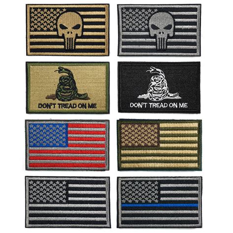 8 Pieces American Flag Tactical Morale Usa Military Patch Bundle For