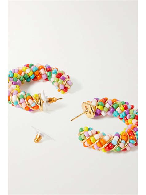 Crystal Haze Jewelry Tutti Frutti Gold Plated Beaded Hoops Net A Porter