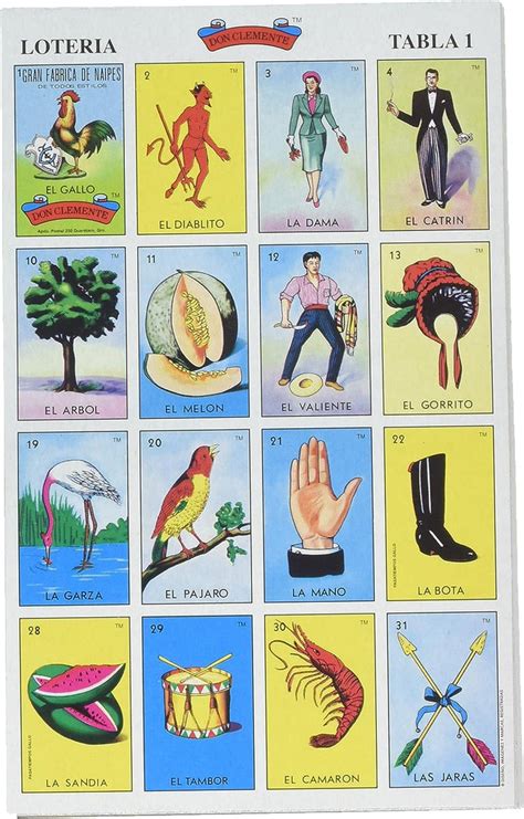 Don Clemente Autentica Loteria Mexican Bingo Set Loteria Bingo Set