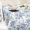 Amazon Anydesign Vintage Floral Tablecloth Rectangle Blue Flower