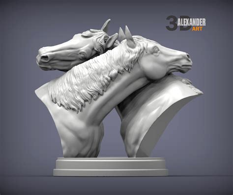 Fichier Stl Buste De Chevaux Damour Modèle Imprimé En 3d 🗿 Obj