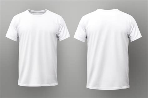 Camiseta Branca Em Branco Mock Up Vista Dianteira E Traseira Foto Premium