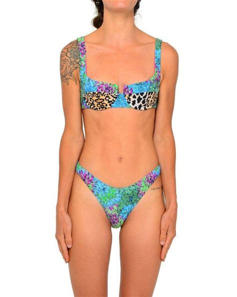 Reina Olga Brigette Sleeveless Bikini Set In Blue Lyst