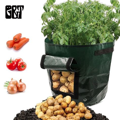 GT 1/2/4/10pcs Vegetable Plant Grow Bag DIY Potato Grow Planter PE ...