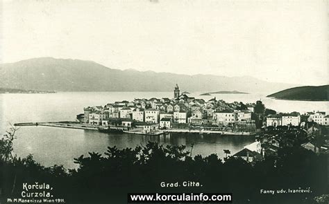 Vintage Panorama Korcula Old Town - Korculainfo