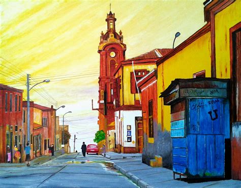 Elsa Rojas Valparaíso óleo sobre tela Lino de 70 x 55 cms Réplica