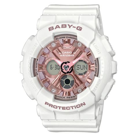 Montre Femme Casio Baby G Ba A Er Bracelet R Sine Blanc Sur