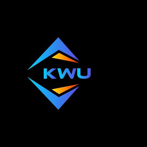 KWU abstract technology logo design on Black background. KWU creative ...