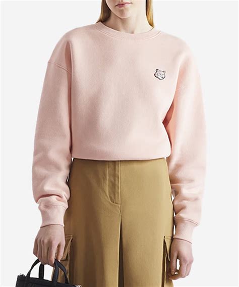 Maison KitsunÉ 迷你玫瑰粉變化狐狸頭logo舒適衛衣女 M 誠品線上