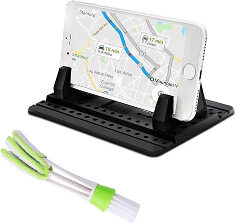 Finegood Support De T L Phone Pour Voiture Avec Brosse Pour Grille D