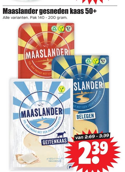 Maaslander Gesneden Kaas 50 Pak 140 200 Gram Aanbieding Bij Dirk