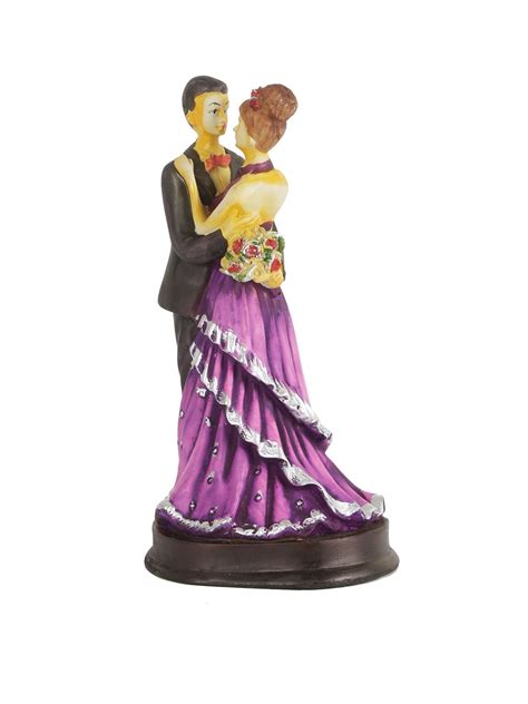 Buy Multi Coloured Loving Couple Statue Figurine Tied Ribbons