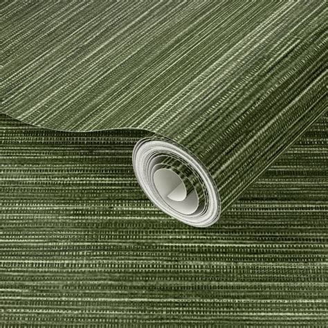 Grasscloth Urban Fiber Deep Avacado Wallpaper Spoonflower