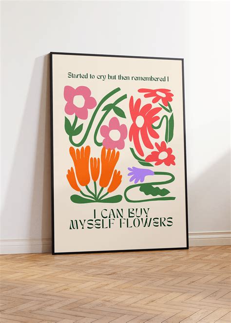 I Can Buy Myself Flowers Miley Cyrus Print Colourful Wall Etsy UK