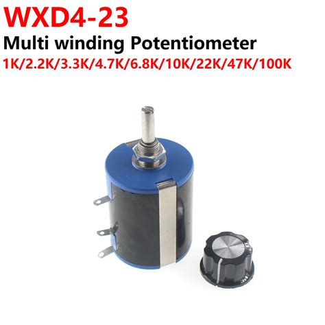 1Pcs WXD4 23 3W Precision Multi Turn Wire Wound Potentiometer 10 Turns