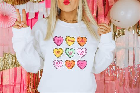 Candy Hearts Sweatshirt Candy Hearts Shirt Valentines Day Shirt