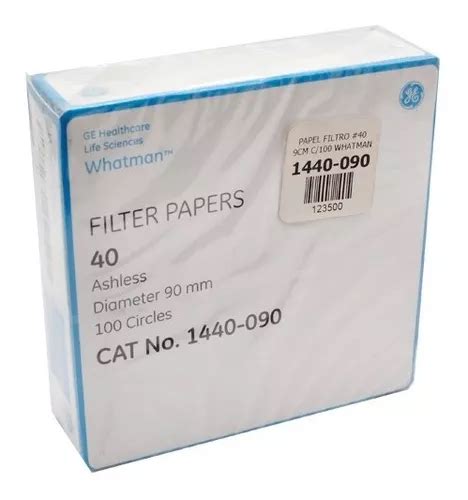 Papel Filtro 2v 18 5cm C 100 Mod 1440 090 Whatman Meses Sin Intereses