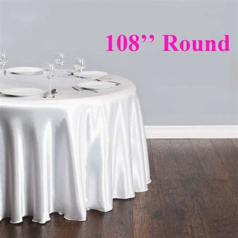 Free Shipping Pcs Cheap White Round Satin Table Cloths Banquet