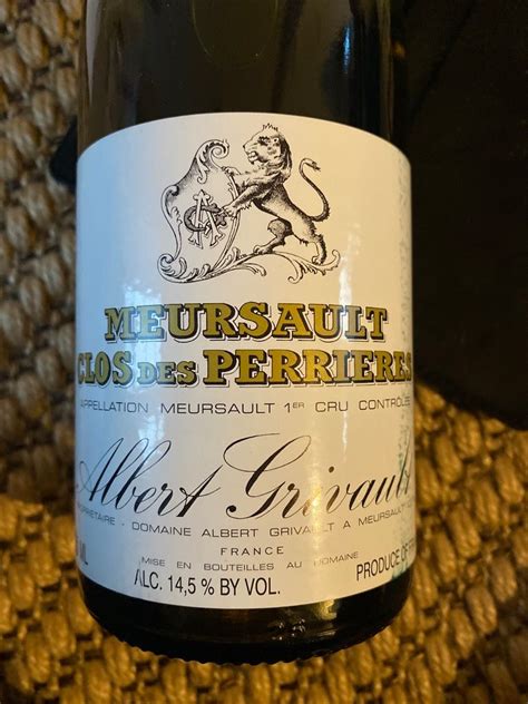 2019 Albert Grivault Meursault 1er Cru Clos Des Perrières France Burgundy Côte De Beaune